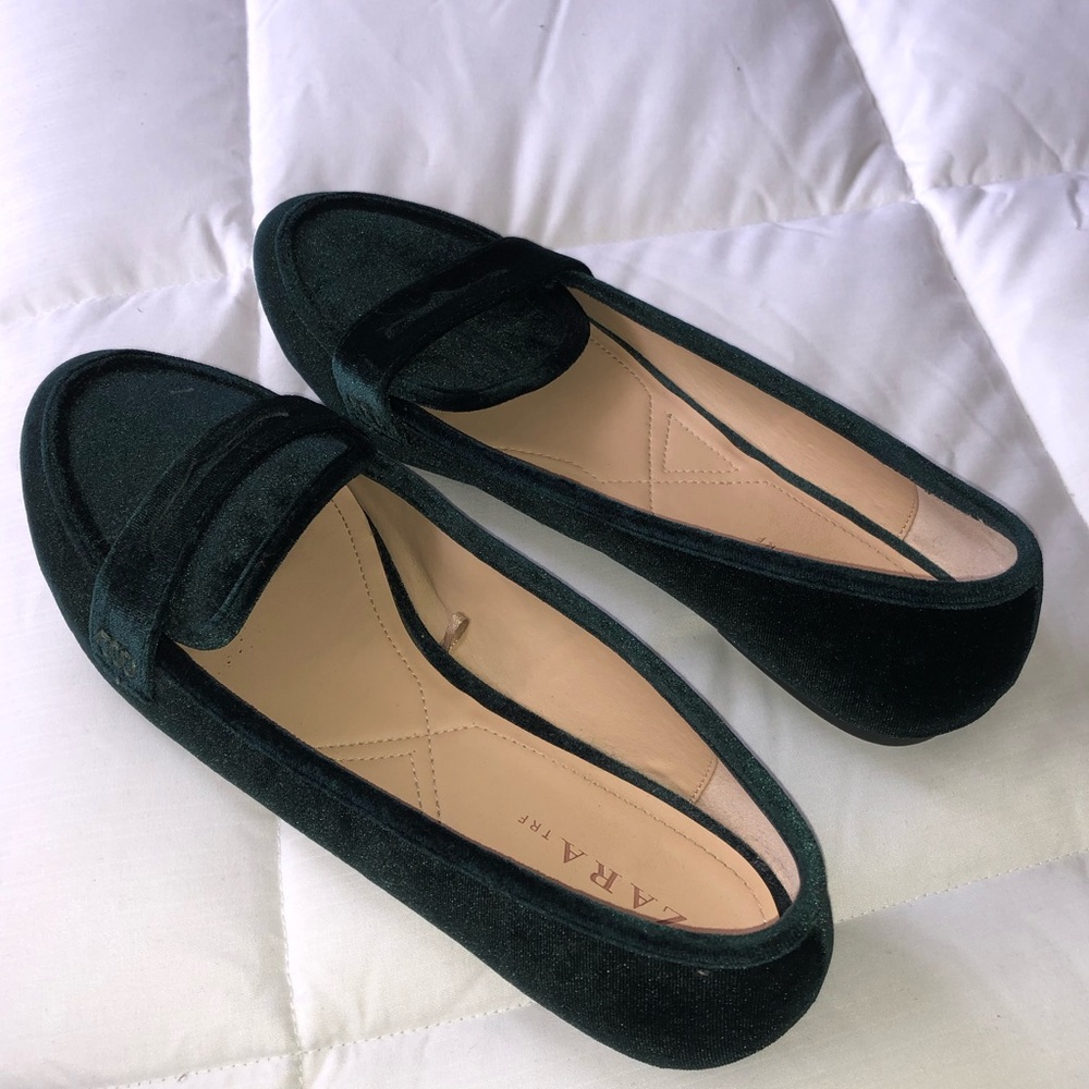 Forest Green Zara Flats